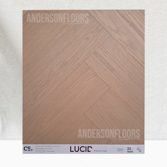 Canadian Standard, LUCID Herringbone 6” x 3/4" Engineered Hardwood - Pristine Canadian Standard, LUCID Herringbone 6” x 3/4" Engineered Hardwood - Pristine